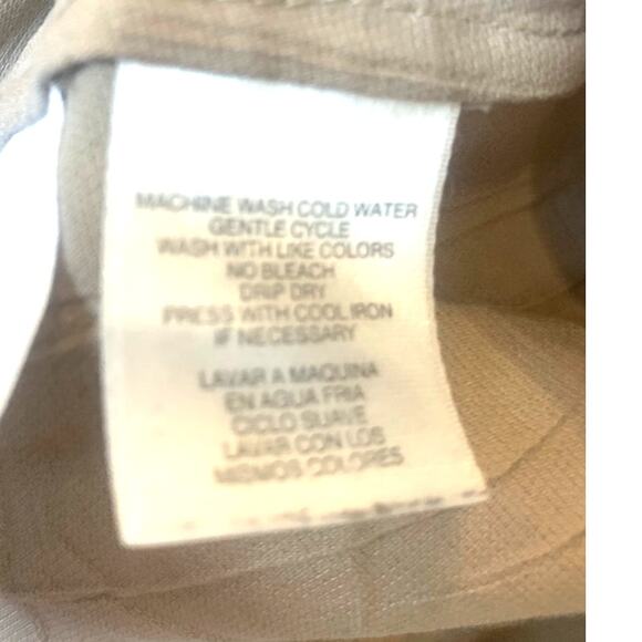 Minimalist Lagenlook Top Button Up Large Tan Jones New York Sheer Long Sleeves - Picture 7 of 8